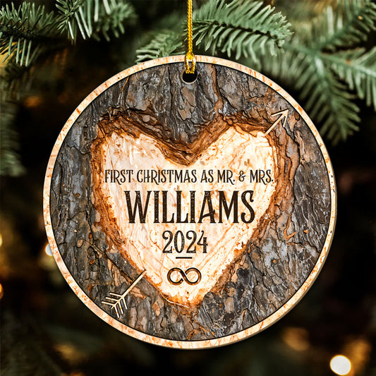 First Christmas Of Us - Personalized Custom Wood Ornament