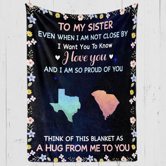 A Hug From Me To You - Personalized Custom Fleece Blanket