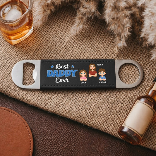 Best Dad Ever - Personalized Custom Leather Bottle Opener