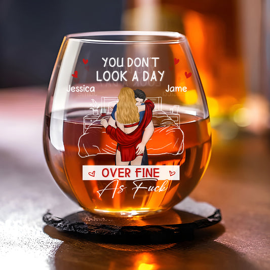 Aging Gracefully Still So Fine- Personalized Custom Wine Glass