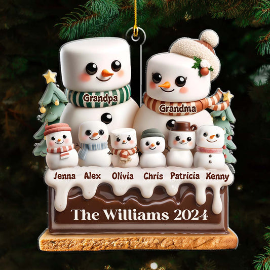 Marshmallow Lovely Family - Personalized Custom Acrylic Ornament