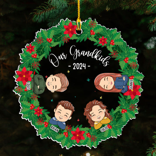 Christmas With My Grandkids - Personalized Custom Acrylic Ornament