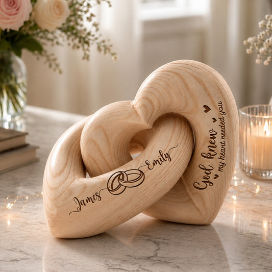 Love You Now And Always - Personalized Custom Engraved Infinity Heart Sculpture