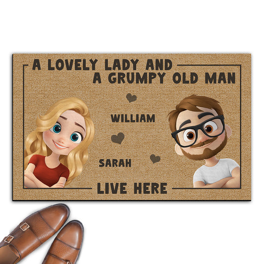 We Live Here - Personalized Custom Doormat