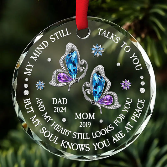 My Soul Knows You Are At Peace - Personalized Custom Glass Ornament