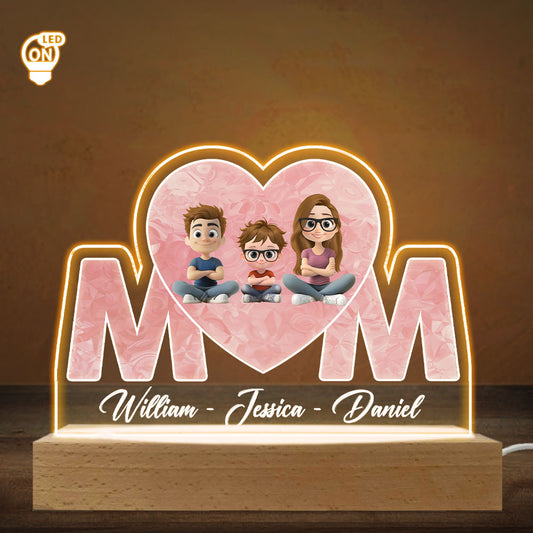 Mother Is The Light In Our Lives - Personalized Custom LED Light