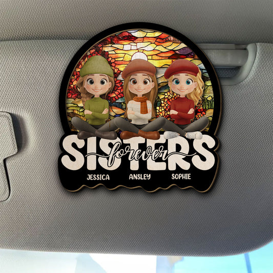 Sitting Together Autumn - Personalized Car Visor Clip