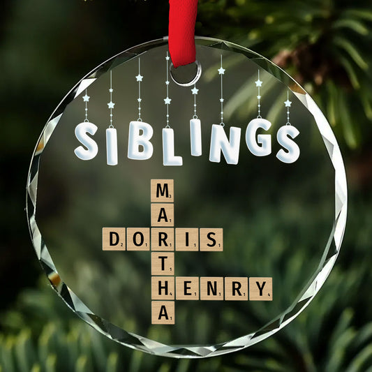 Lovely Siblings - Personalized Custom Glass Ornament