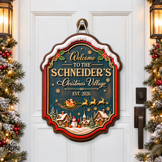 A Warm Welcome This Christmas - Personalized Wood Sign
