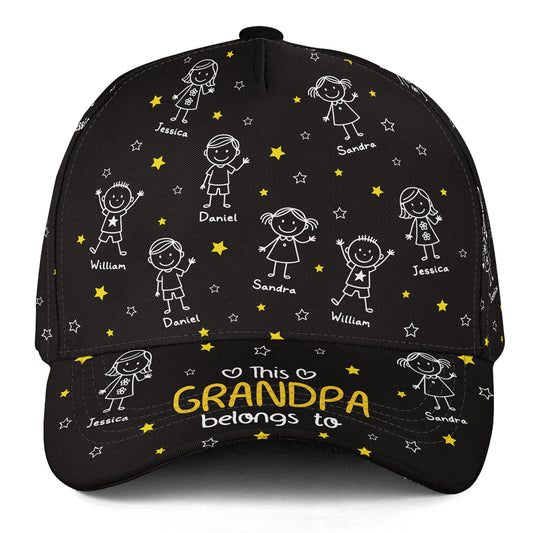 This Grandpa Belongs To Best Memories - Personalized Custom Classic Cap