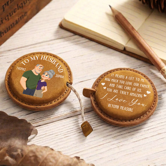 To My Husband - Personalized Custom Leather Tape Measure