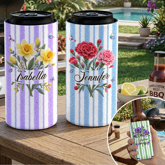 Flower For Her - Personalized Skinny Can Cooler