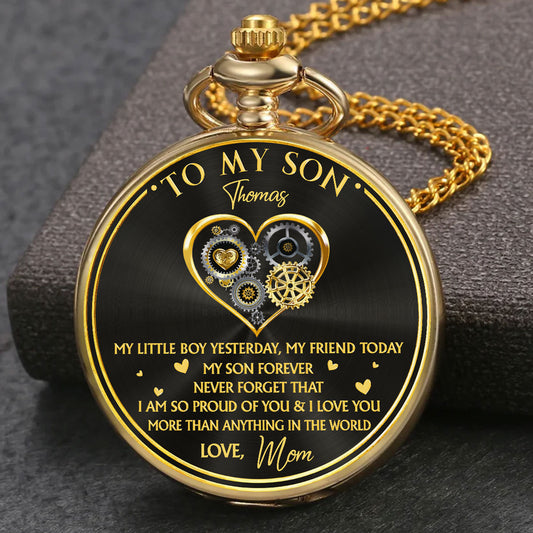 So Proud Of You My Son - Personalized Custom Print Pocket Watch