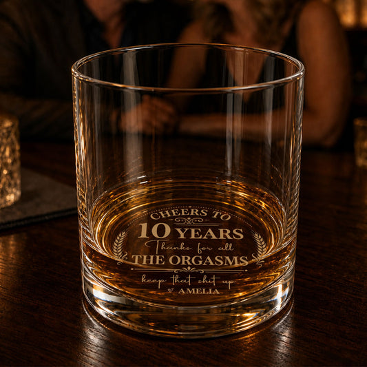 Custom Christmas Anniversary Birthday Drinkware Gifts for Husband • Cheers To - Personalized Whiskey Glass