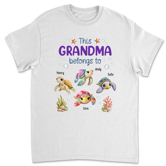 Little Turtle Of Nana - Personalized Custom Shirt