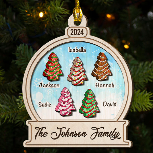 Christmas Cake - Personalized Custom Freeshape 2-Layered Wood Ornament