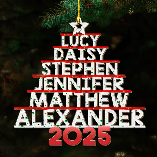 Family Name Custom Christmas Tree Cake - Personalized Custom Wood Ornament