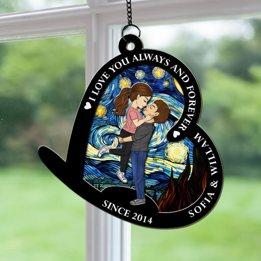 I Love You Always And Forever - Personalized Suncatcher
