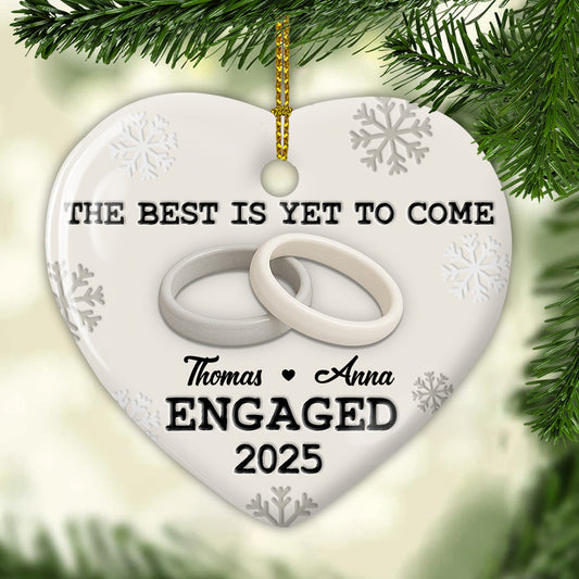 Our Engagement - Personalized Custom 3D Effect Ceramic Ornament