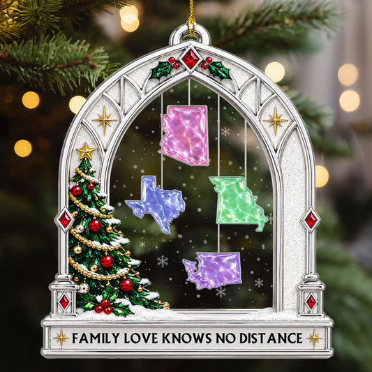 Christmas Knows No Distance - Personalized Acrylic Ornament