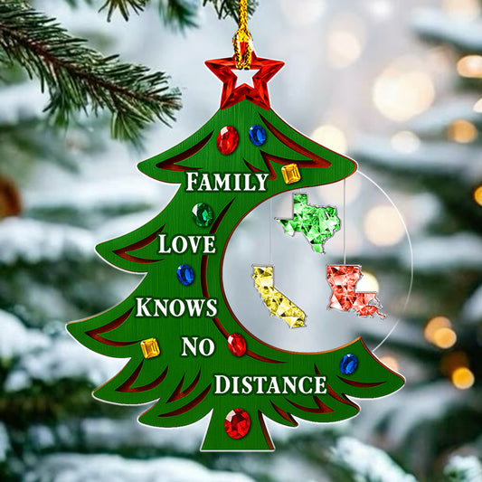 Family Together Custom States - Personalized Custom Acrylic Ornament