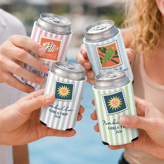 Beach Vacation - Personalized Skinny Can Cooler