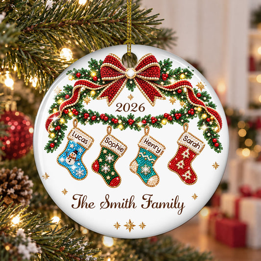 A Stocking For Every Heart - Personalized Ceramic Ornament