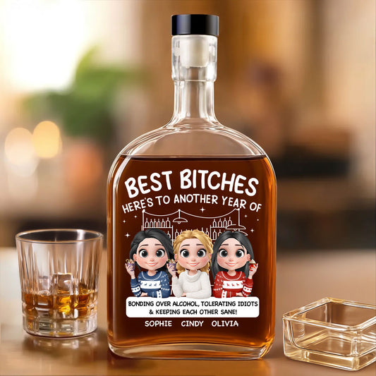 Friendship Fueled By Sass And Wine - Personalized Custom Spirits Decanter