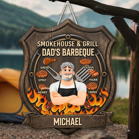 Smokehouse And Grill - Personalized Custom Wood Sign