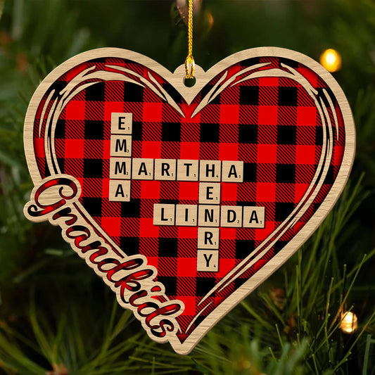 Grandparents Gave Us Love - Personalized Custom Wood Ornament