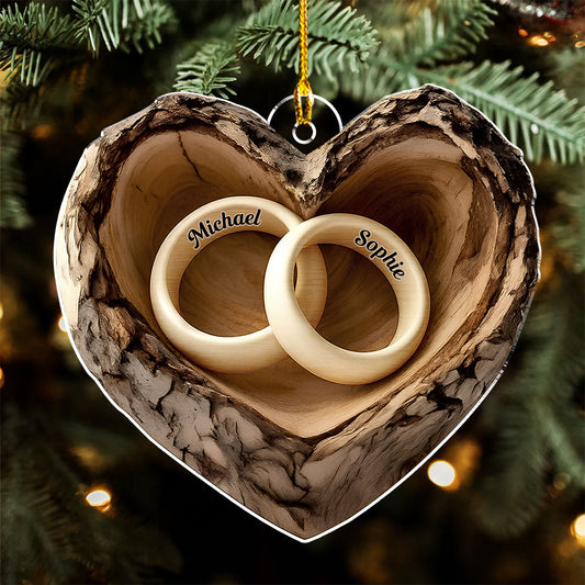 Carved In Love - Personalized Custom Acrylic Ornament