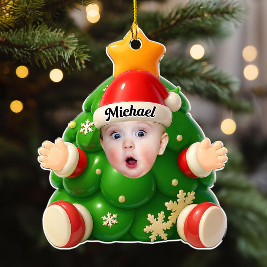 Holly Baby Christmas Tree - Personalized Custom Acrylic Ornament