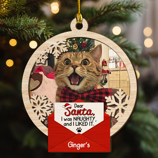 Dear Santa I Was Naughty - Personalized Custom 2-layered Wood Ornament