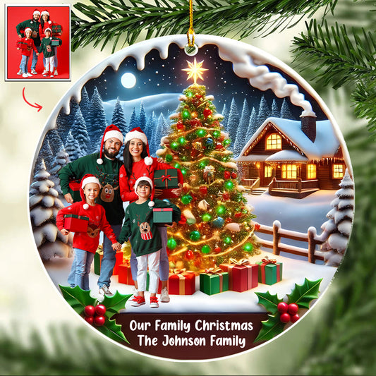 Family With Christmas - Personalized Custom Acrylic Ornament