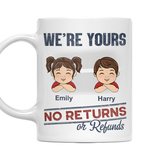 No Returns Or Refunds Chibi Grandkids - Personalized Custom Coffee Mug