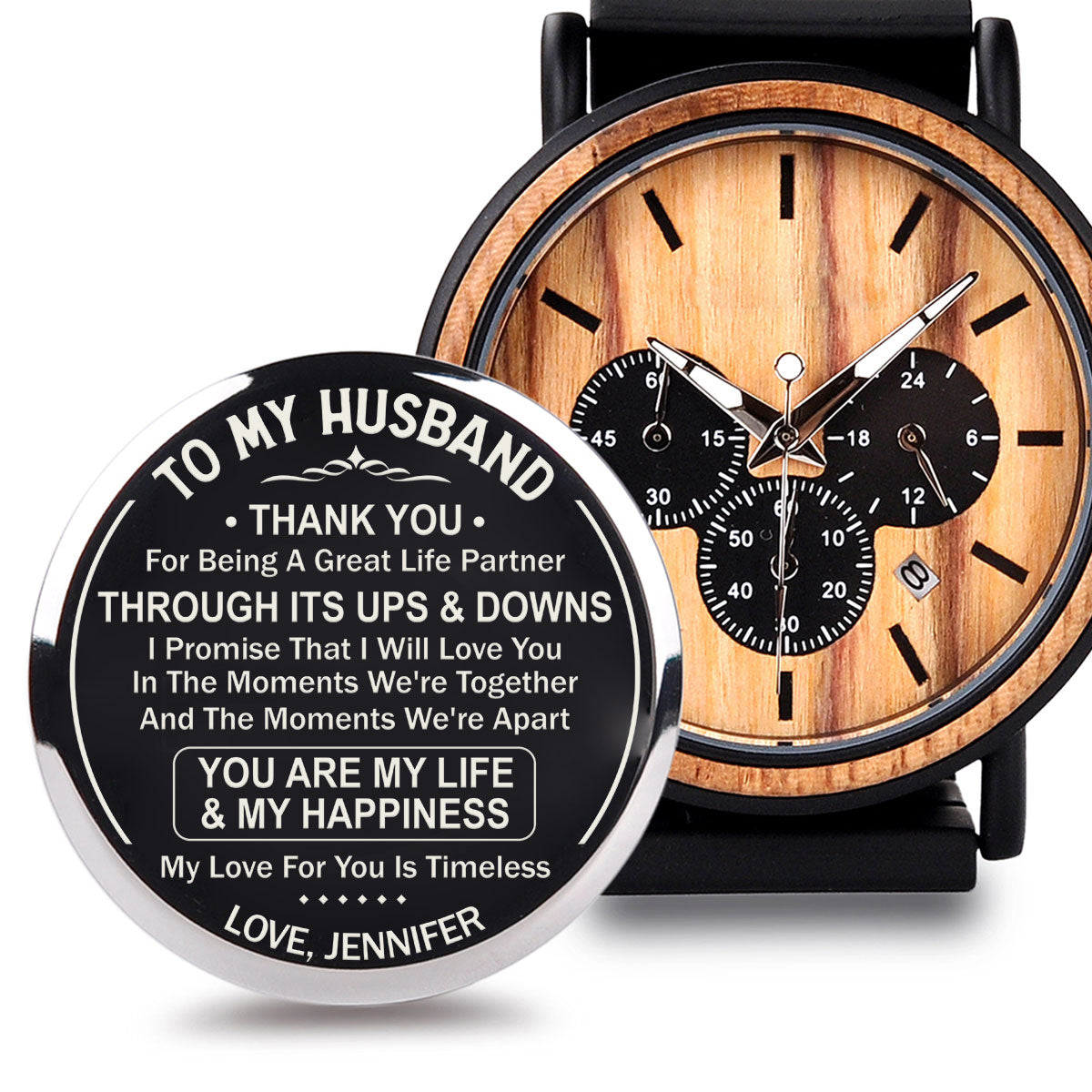 My Love for You Is Timeless Personalized Engraved Wooden Watches GP009