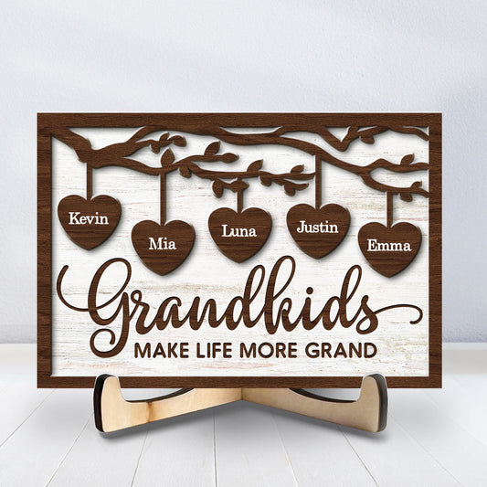 I Love My Grandkids - Personalized Wooden Plaque