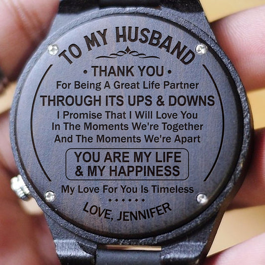 My Love For You Is Timeless - Personalized Custom Wood Watch