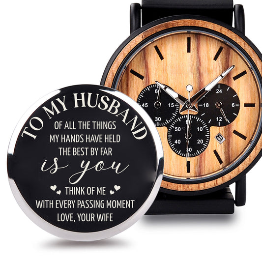 To My Husband - Personalized Engraved Wooden Watches GP009
