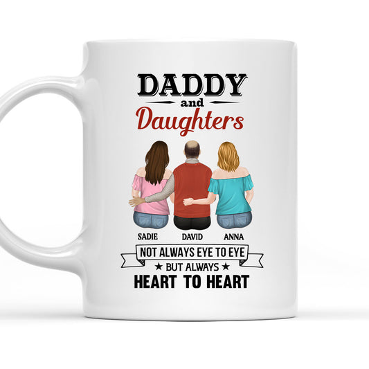Daddy And Daughter Always Heart To Heart - Personalized Custom Coffee Mug