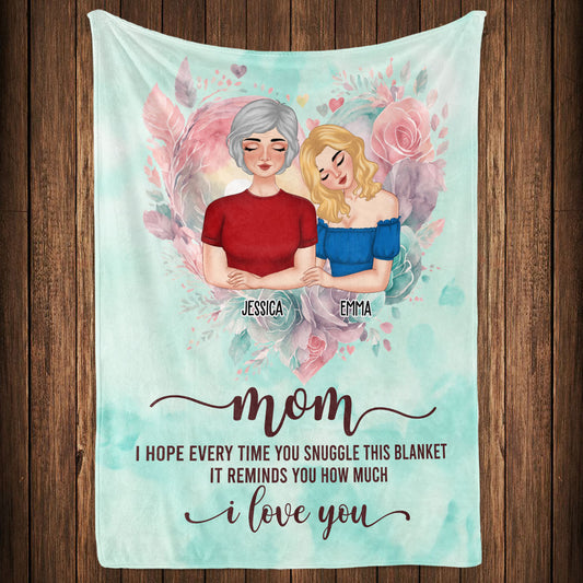We Love You Mom - Personalized Custom Fleece Blanket