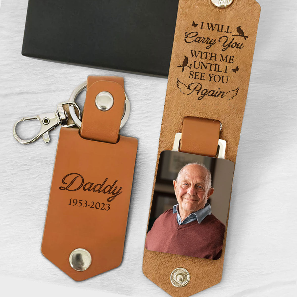 Leather Photo Keychain