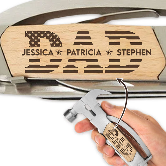 America Dad And Kids - Personalized Custom Multitool Hammer