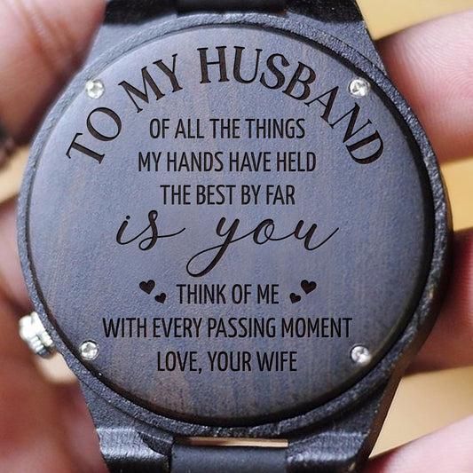 To My Husband - Personalized Custom Wood Watch