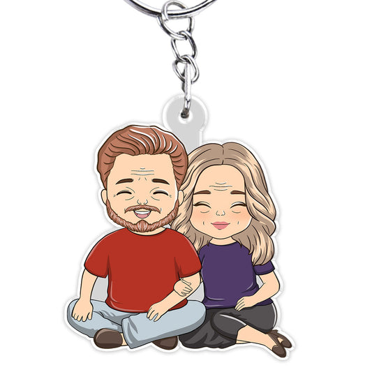 Cartoon Couple - Personalized Custom Acrylic Keychain