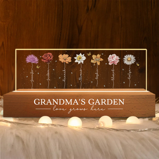 Garden Of Grandma - Personalized Custom Acrylic Letters 3D LED Night Light