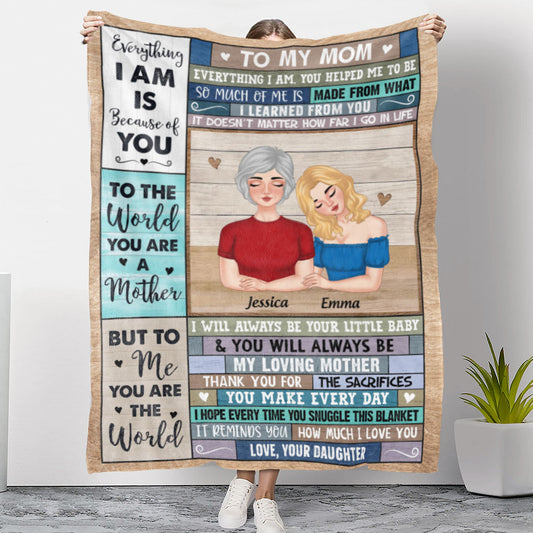 To Me You Are The World - Personalized Custom Fleece Blanket