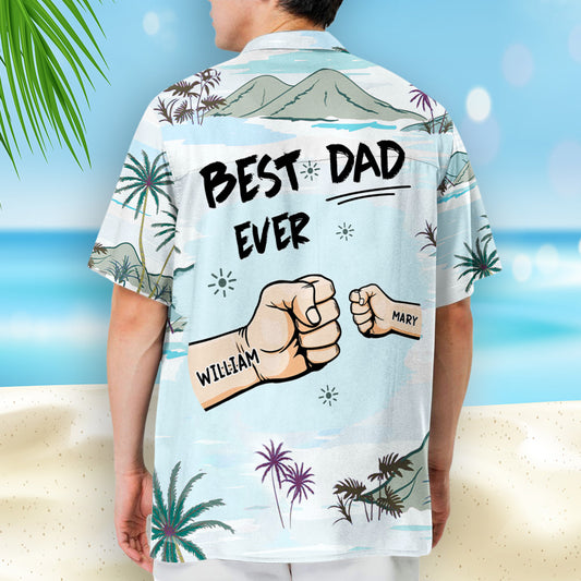 Best Papa Ever Ever - Personalized Custom Hawaiian Shirt