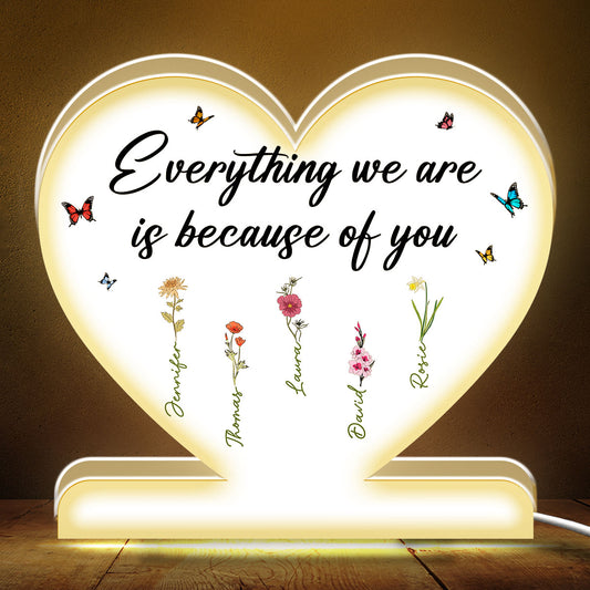 Everything Is Because Of You - Personalized Custom Light Box