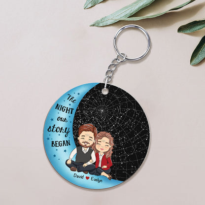Custom Star Map The Night - Personalized Custom Acrylic Keychain